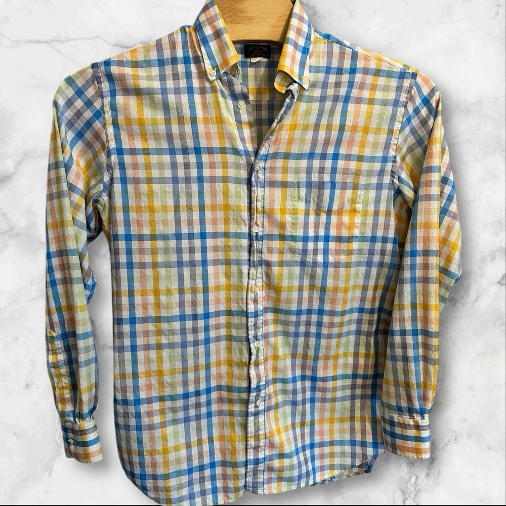 Paul Shark Yachting Shirt Mens Long Sleeve Button‎ Up Check Gingham Plaid Large
